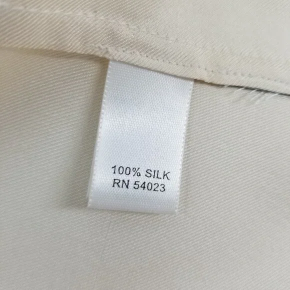 Banana Republic Silk Blouse Cream / Ivory Washable - Vintage - L - Picture 3 of 6
